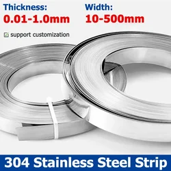 1Meter 304 Stainless Steel Strip Sheet Thick 0.01-1mm Steel Coil Steel Plate Width 10 15 20 25 30 40 50 100 150 200 300 500mm