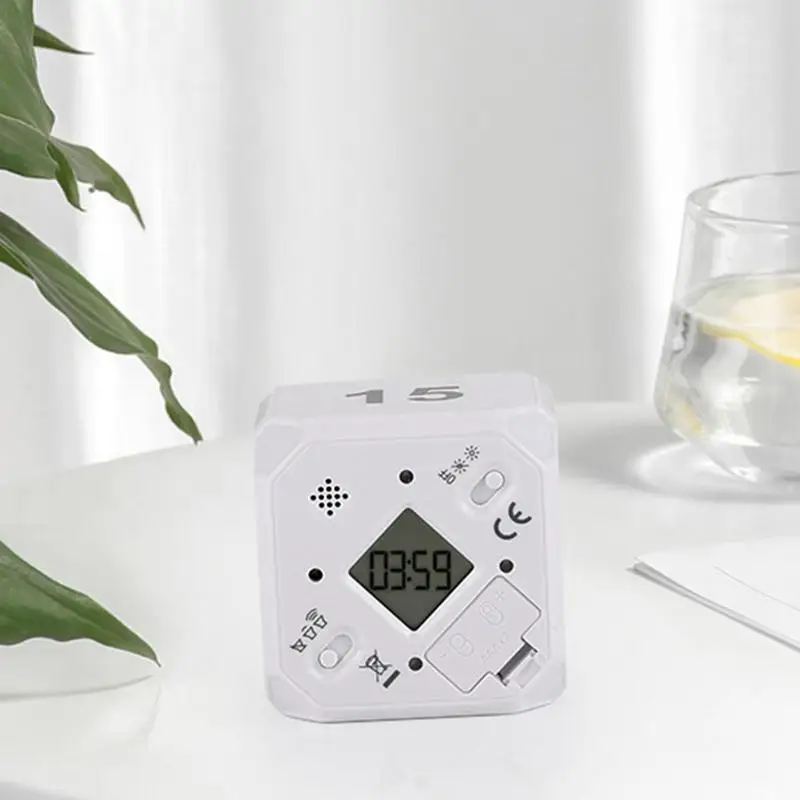 Kitchen Timer Magic Cube Creative Timer 5-15-25-45 Minutes Alarm Time Management and Countdown Negative Baking Timer Reminder