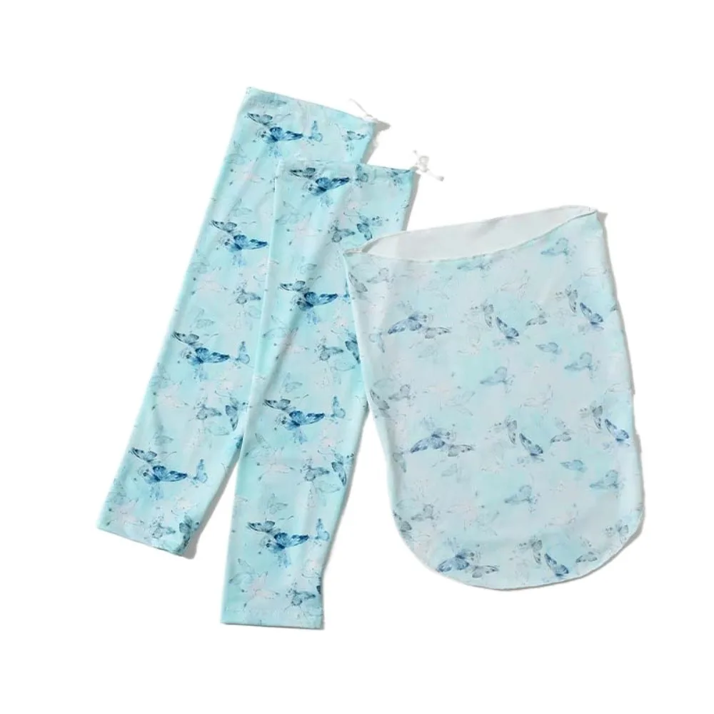 

3 шт. дышащая маска из ледяного шелка с цветочным принтом UPF50 + быстросохнущий солнцезащитный козырек на руку, шарф на шнурке, женский солнцезащитный крем, вуаль, спортивная