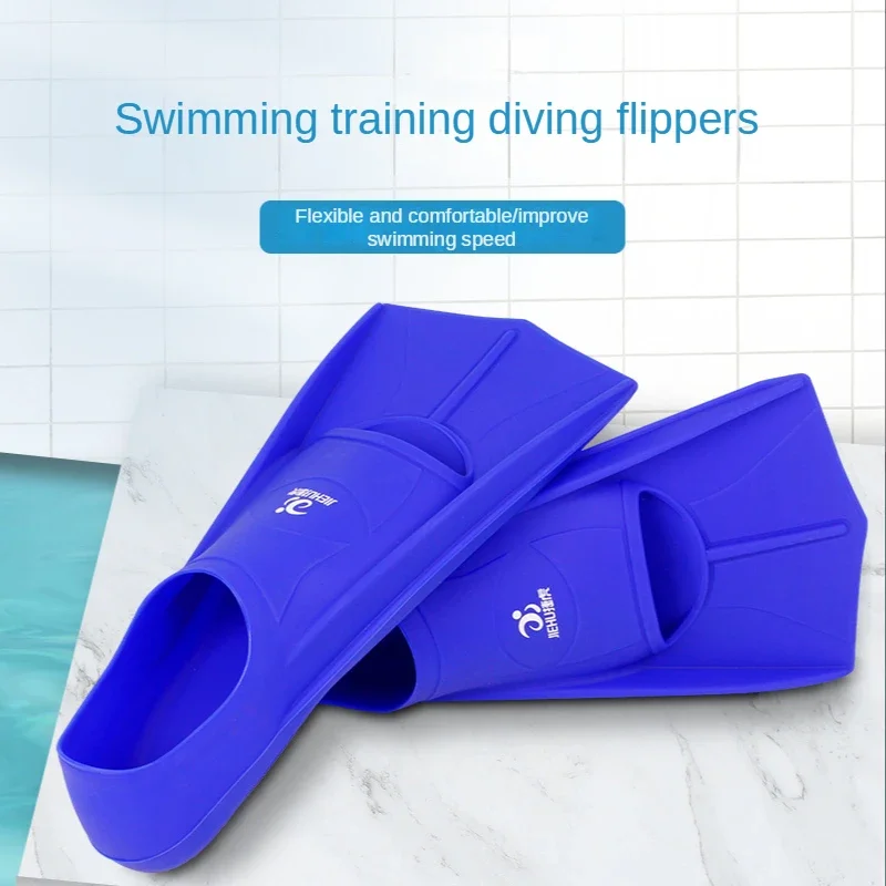 Silicone Fins Kids Adult Training Short Fins Men's Women's Swimming Diving Equipment Fins Diving Fin Swimming Shoes Flippers