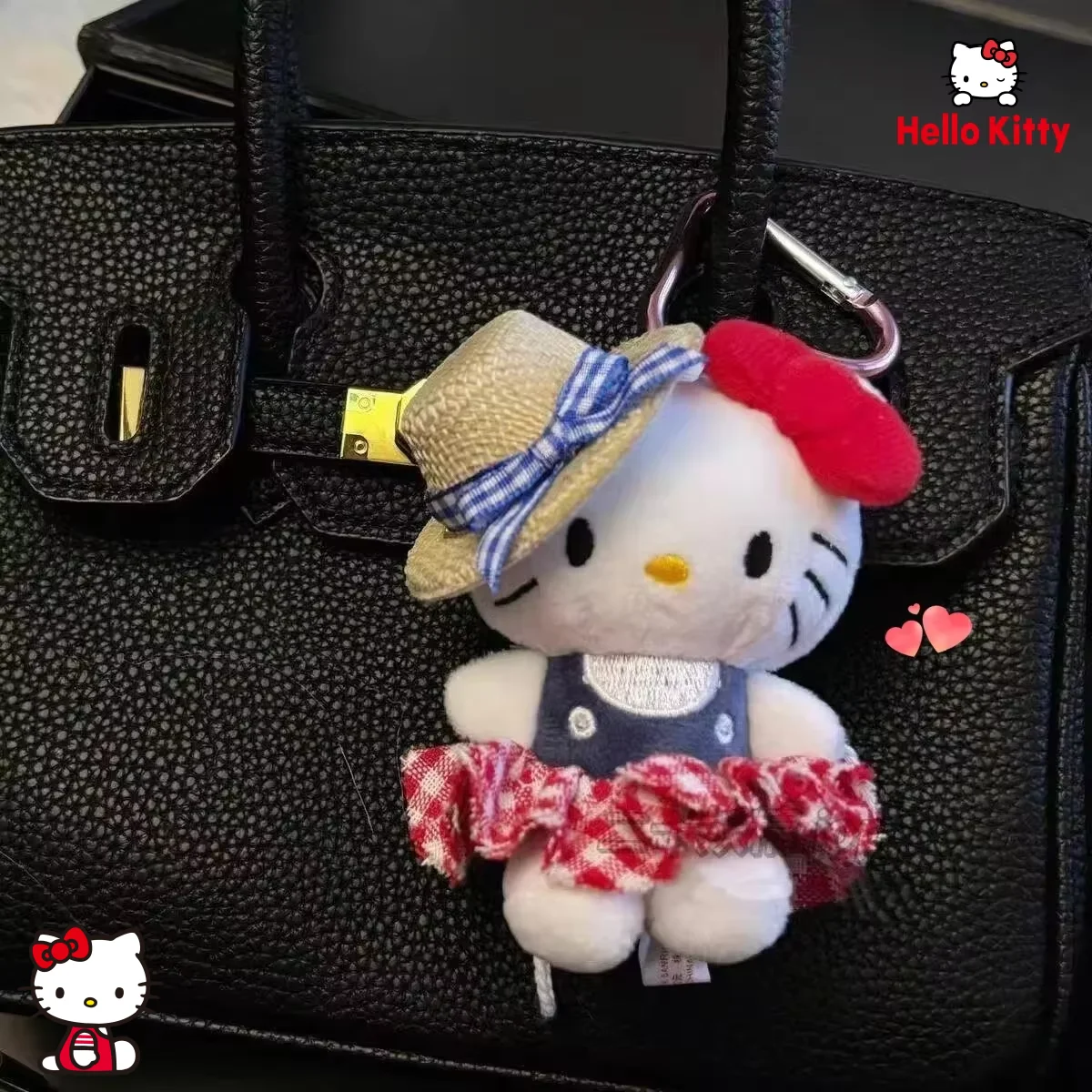 

New Cute Sanrio Hellokitty Keychain Anime Cartoon Kitty Cat Plush Hanging Key Chain Backpack Accessories Pendant Girl Gifts