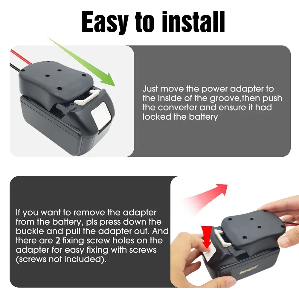 Li-ion Battery External Power Supply Mount DIY Connector Adapter Dock Holder For Makita 14.4V 18V Lithium Battery BL1830 BL1430