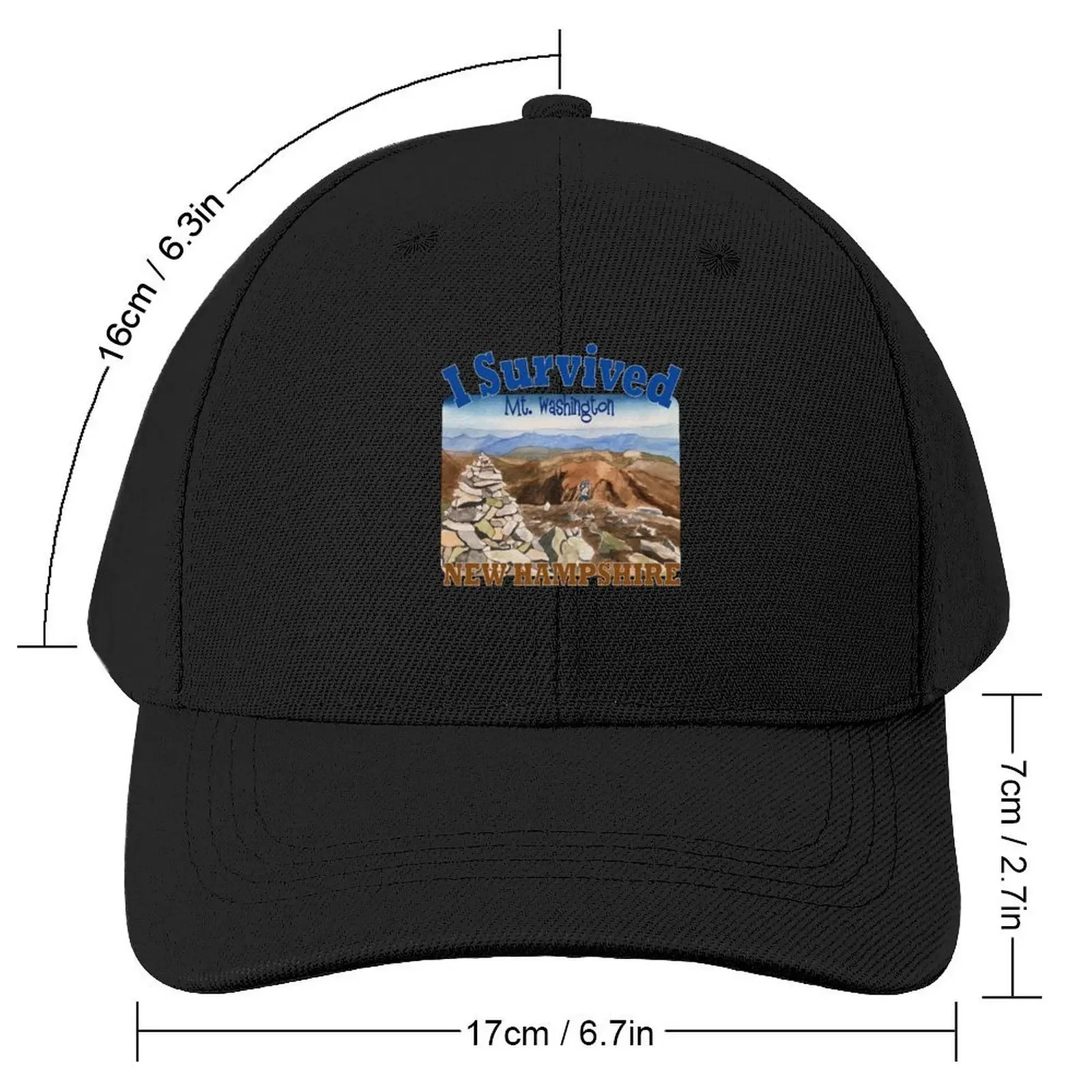 I Survived Mt. Washington, New Hampshire Baseball Cap Golf Cap fashionable Snap Back Hat Female Men's