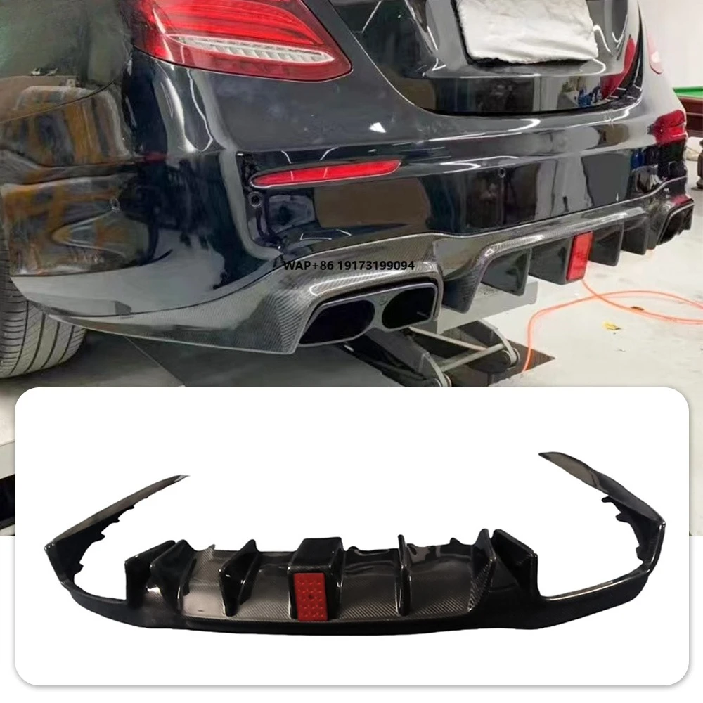 

For E-Class W213 E63 4DR BS Style Real Carbon Fiber Rear Lip Rear Diffuser Bumper Lip 2016-2020