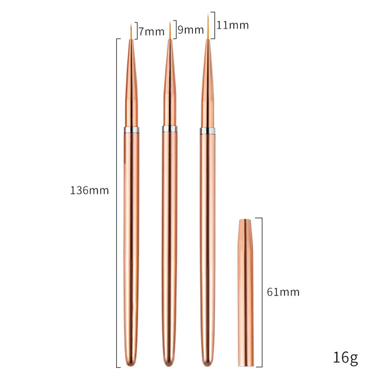 Linhas finas Belas Pincéis De Desenho, Nail Art Design, Mistura Pequenos Detalhes, 3x Escovas