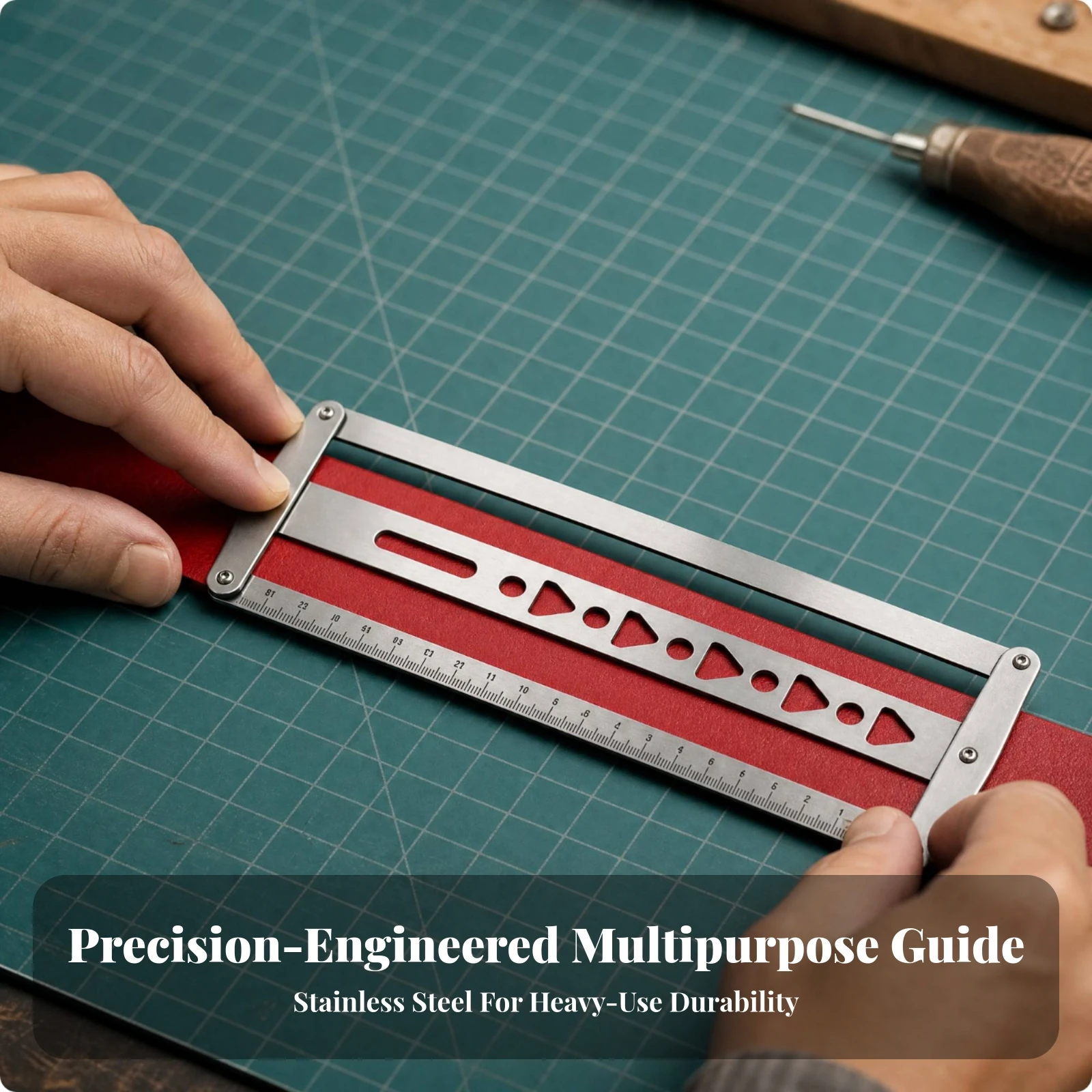 Belt Hole Positioning Guide Ruler Graduated Leather Belt Hole Punching Template Strap Alignment Template Break Resistant
