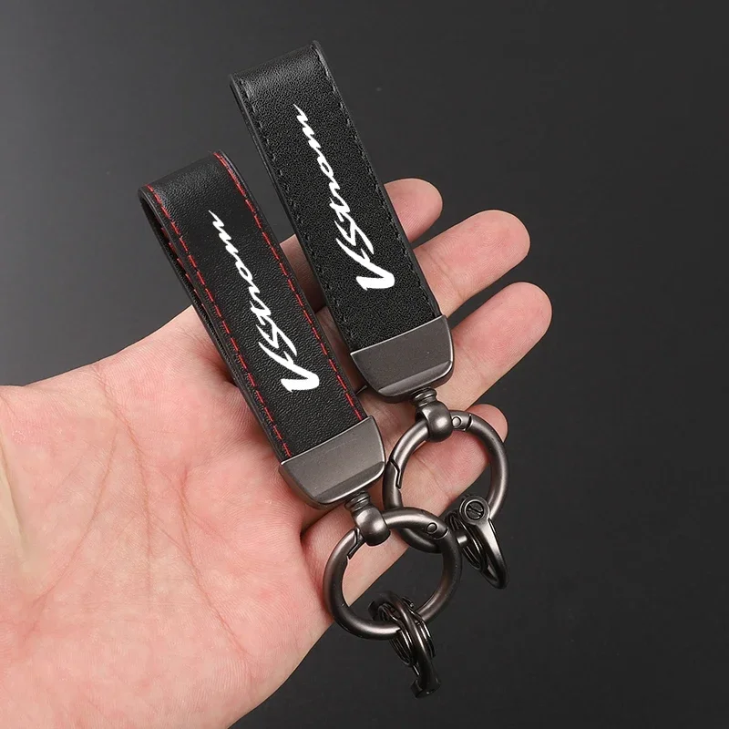 Leather Keychain Degree Rotating Horseshoe Buckle Fine Key Ring for SUZUKI V-Strom V Strom DL650 DL 650 Vstrom XT