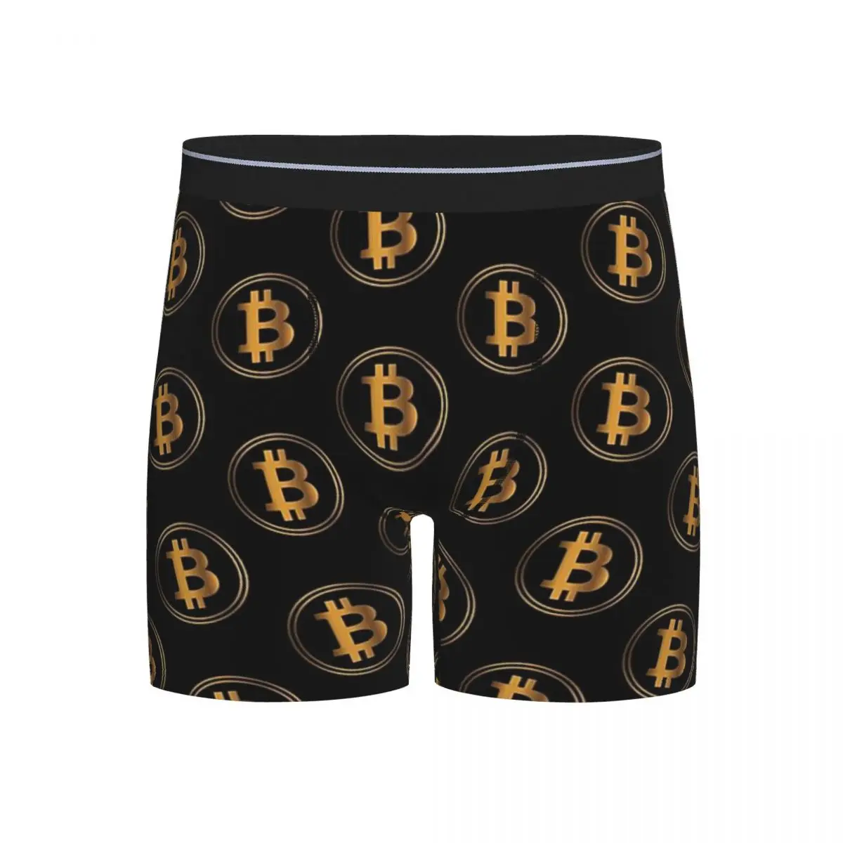 

Длинные трусы-боксеры, шорты, трусики с биткойнами и криптовалютой, мужское дышащее нижнее белье для мужчин, подарок бойфренду