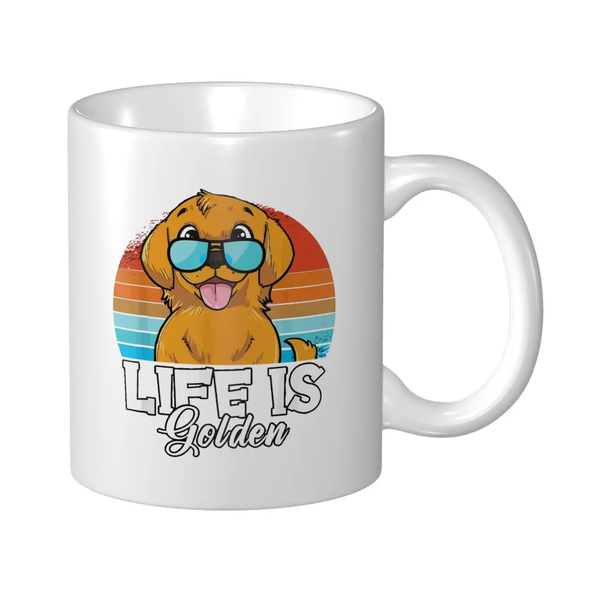 Mark Cup Mug Funny Life Is Golden Dog Lover Golden Retriever Dogs Coffee Mugs Tea Milk Water Cup Travel Mugs For Office Home