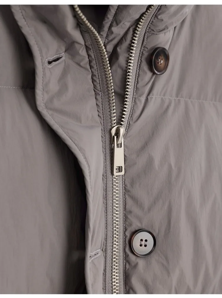 Women's Mid-Length Oversized down Jacket with Stand Collar, Warm Oversized Jacket Filled with White Duck Down, New Winter 2025 Model