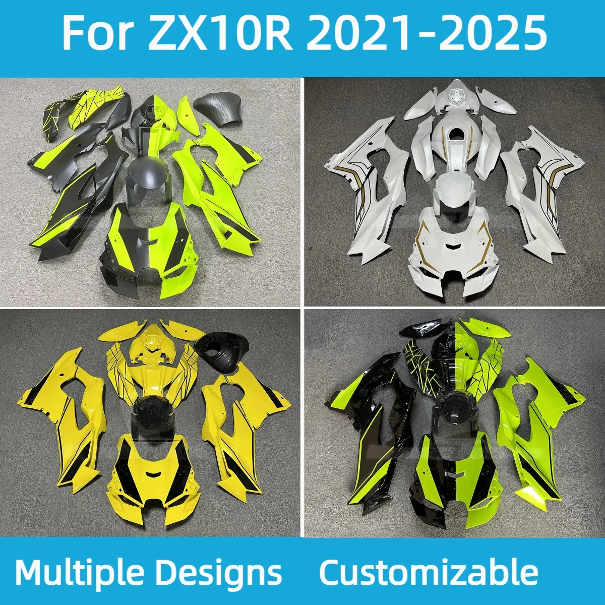 

For Kawasaki ZX10R 2021 2022 2023 2024 2025 Fairing Kit ZX 10R 21 22 23 24 25 Motorcycle Injection Customizable Fairings Set