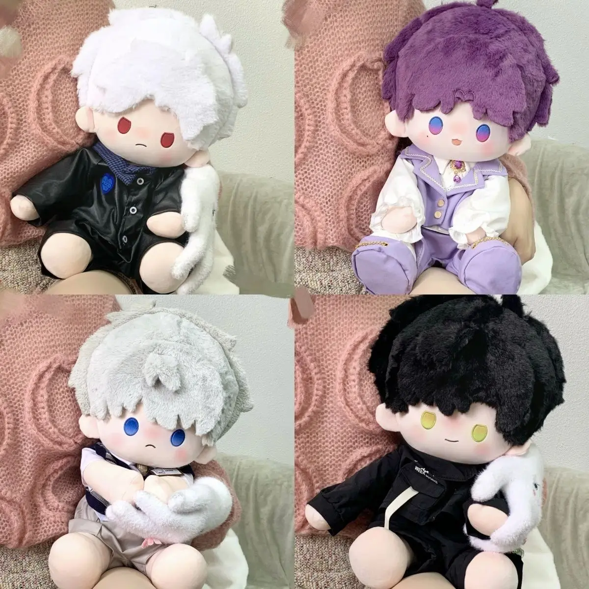 40CM Love and Deepspace Caleb Xavier Sylus Rafayel Sitting Posture Figure Plush Doll Body Dress Up Cotton Plushie Pillow Toy