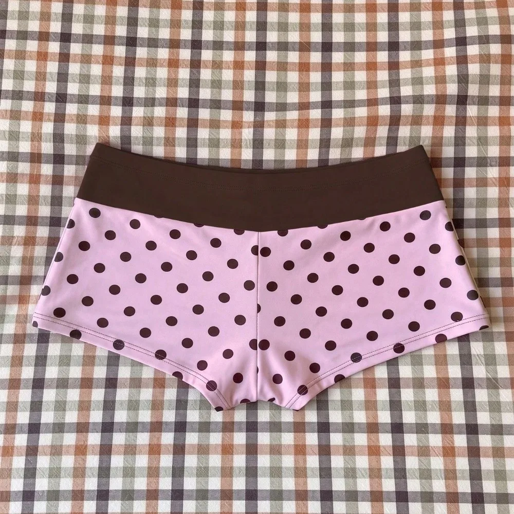 Bathing Suits Polka Dot Halter Bikini Set Deep V Lace-up Ladies' Swimwear Low Waist Patchwork Summer Beachwear Summer