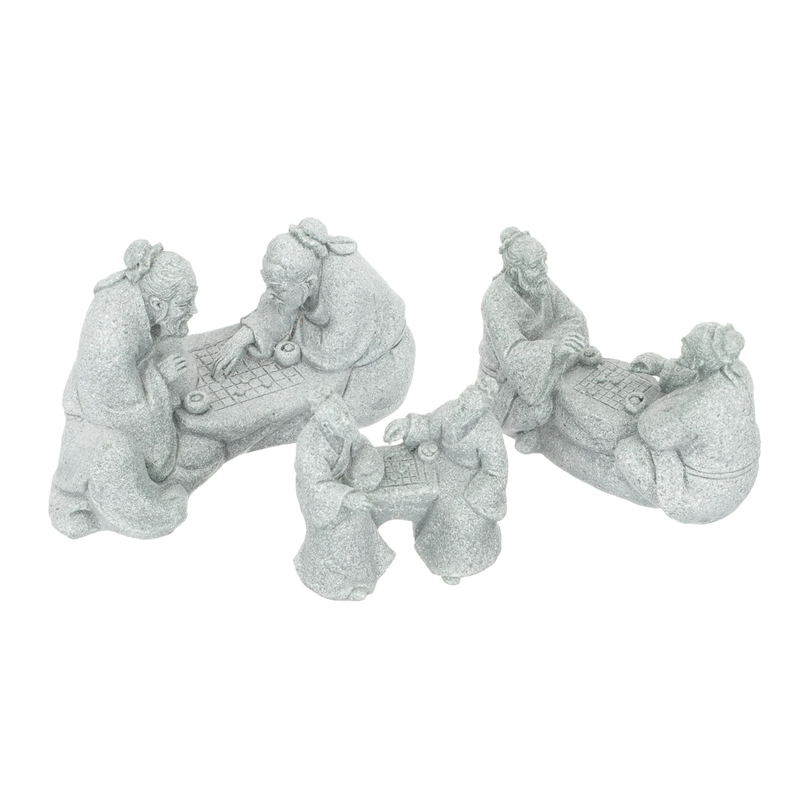 

3pcs S stone Statue Decor Home Bonsai Adornment Garden L Artware Elder Outdoor naments Lightweight Placement