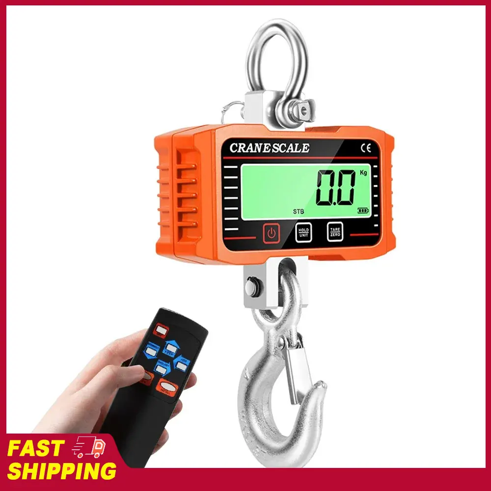 

Portable Electronic Heavy Duty Weight Digital LCD Display 2000kg Crance Scale Hook Crane Industrial Grade Weighing Meter