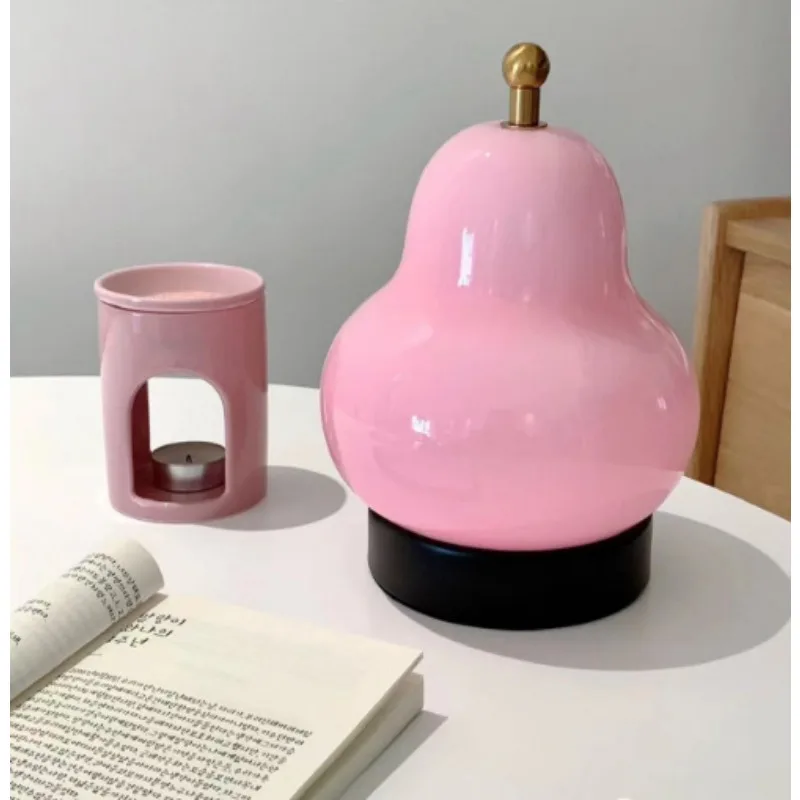 

Medieval French cream pear desk lamp bedroom bedside study living room charging touch portable night light