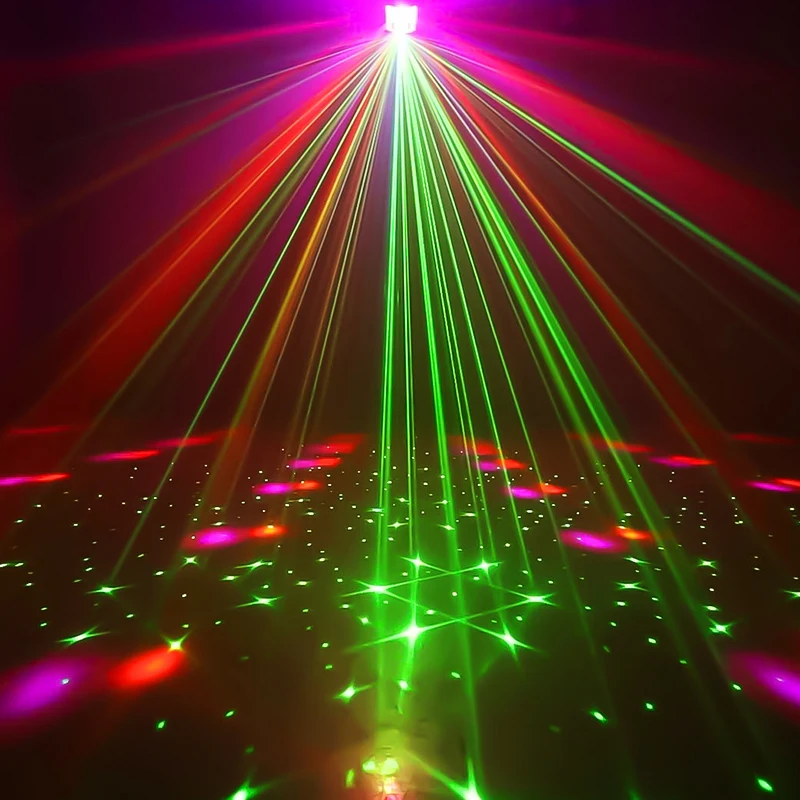 YSH LED RGB Mini Butterfly Lamp DJ Disco Laser Light Sound-Activated with Remote Control for Indoor/Outdoor Christmas Parties