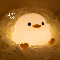 DoDo Duck Night Light, Cute Duck Lamp, Rechargeable Dimmable Nightlight, Silicone LED Bedside Lamp Nursery Touch-Sensitive