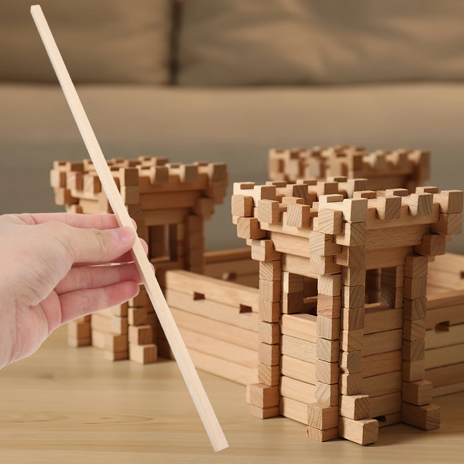 

60 Pcs DIY Wooden Stick Dowel Rods Sticks Manual Hardwood Dowels Coloring Craft