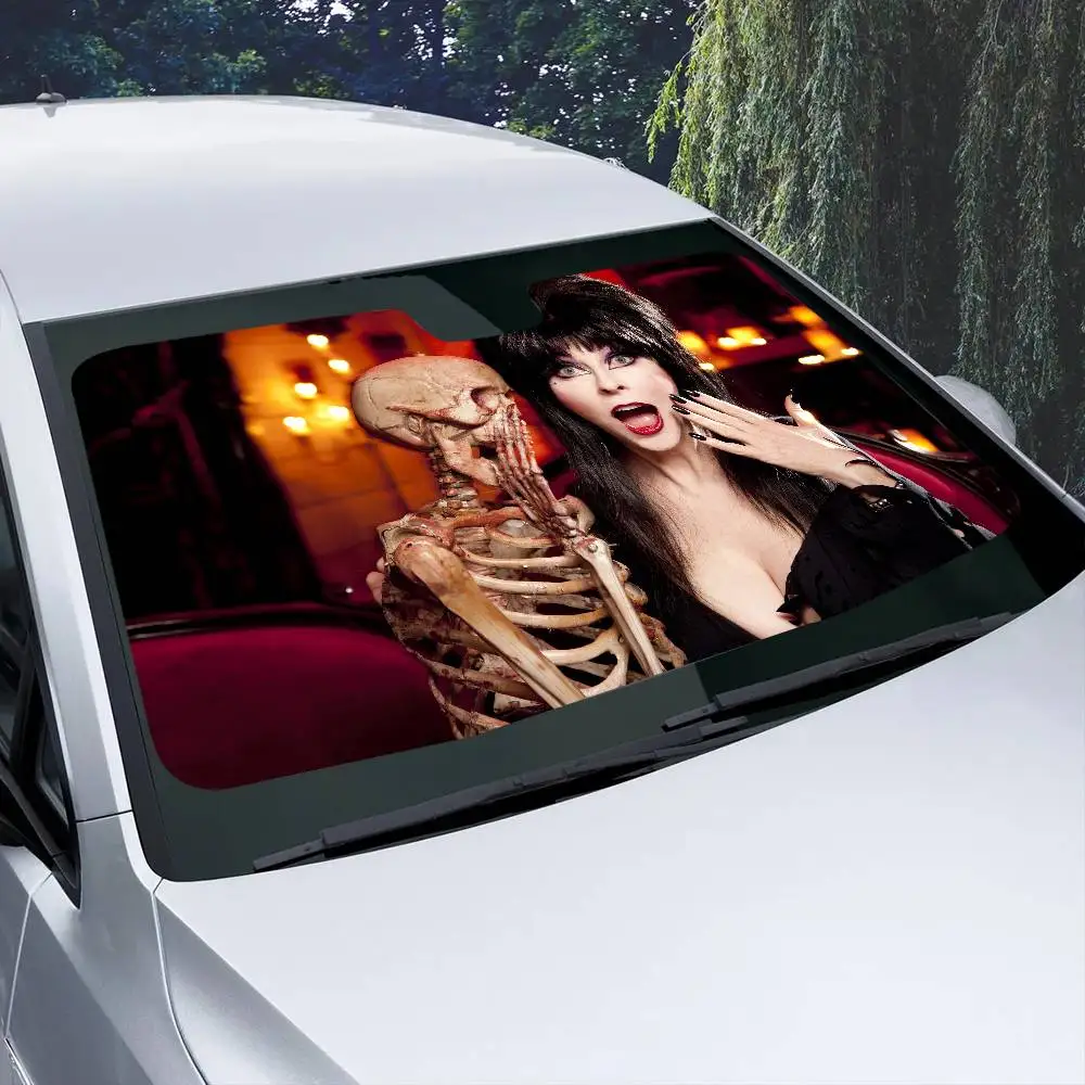 Horror Film E-Elvira M-Mistress D-Dark Windshield Sun Shade for Car SUV Truck Front Window Sun Shade Visor Protector Cover view 5