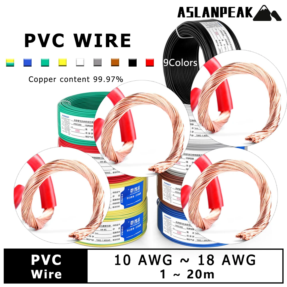 PVC Electric wire Fine Copper cable Electrical wires Pure Copper wire Speaker Audio LED Car Motor Electric Extension cable