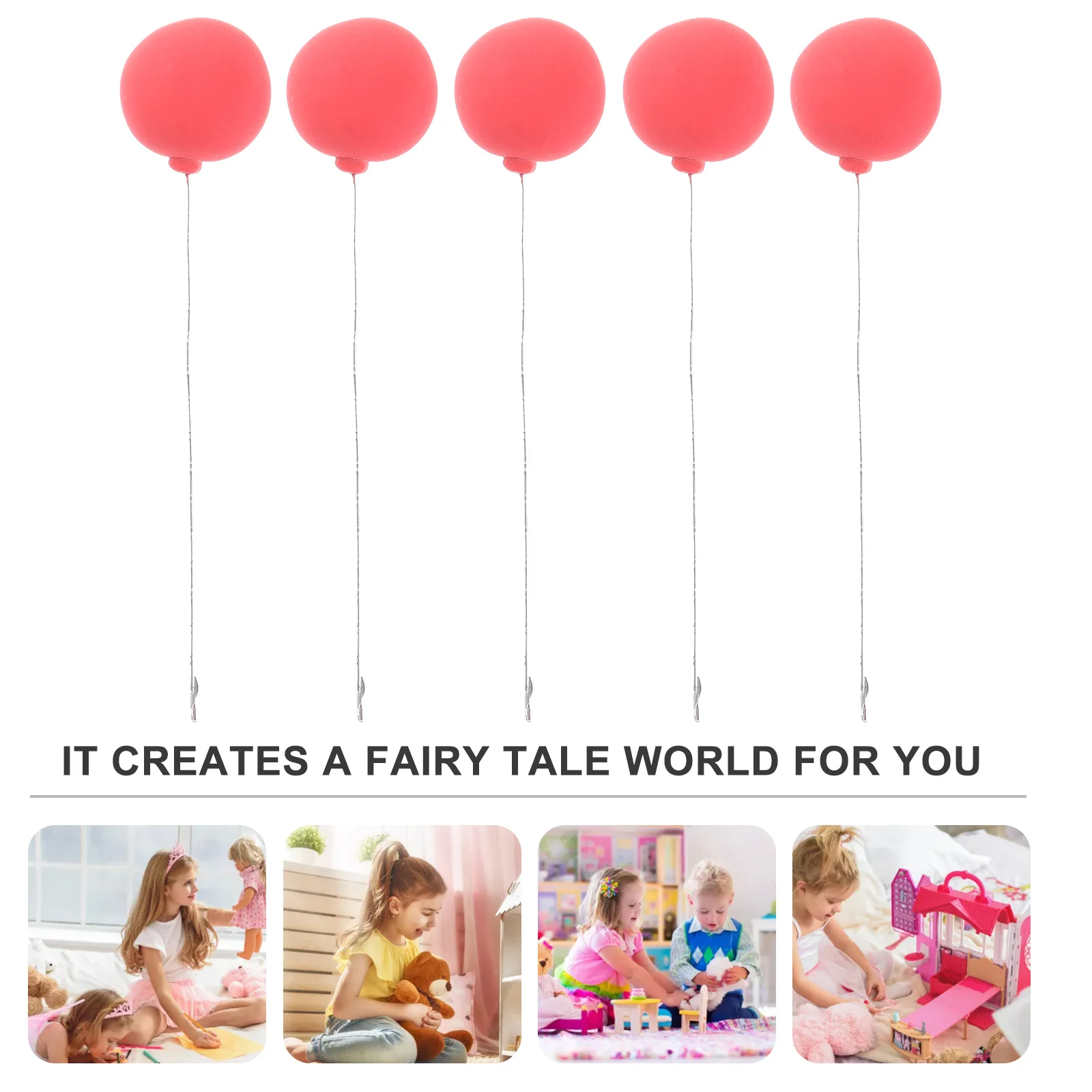 

8pcs Miniature Balloons for DIY Fairy Garden Landscaping Ornament Realistic Shape Mini House Accessories Balloon Decor