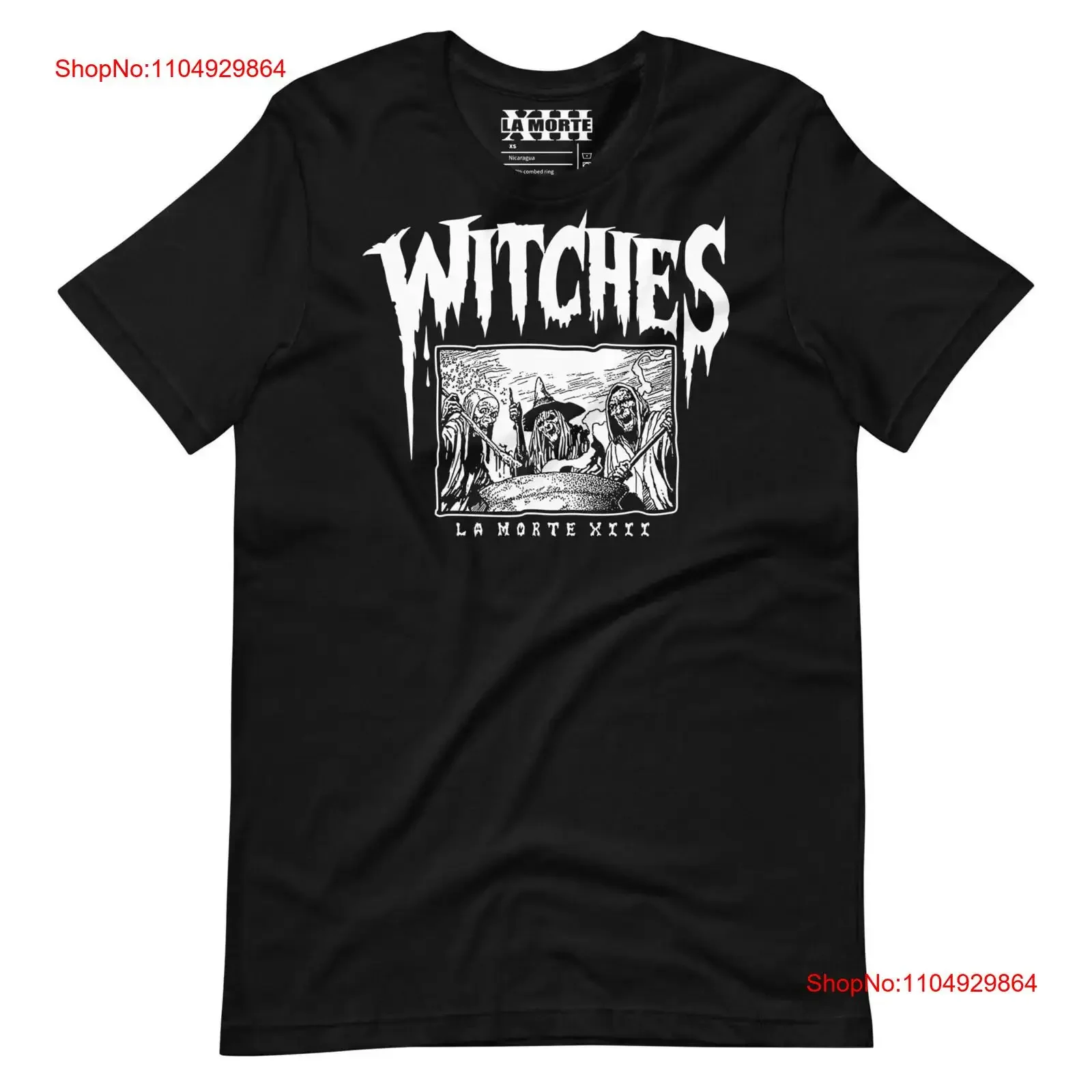 

WITCHES Occult Fashion Goth Style Witchy Gender Neutral T Shirt Top Street Wear La Morte XIII vintage Washed graphic Stretched
