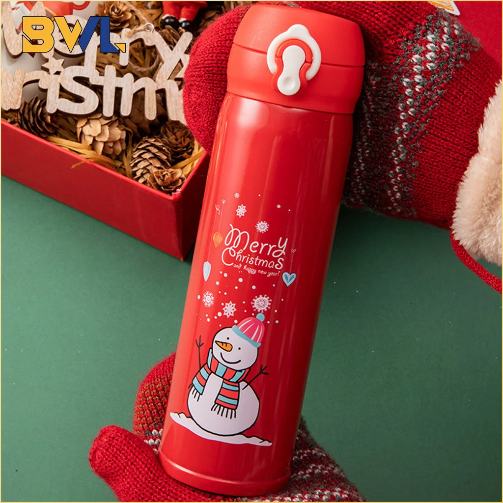 Weihnachten Thermos Tasse Cartoon Weihnachtsbaum Edelstahl Isolierte Becher Outdoor Reise Kaffeetasse Weihnachten Kinder Geschenk