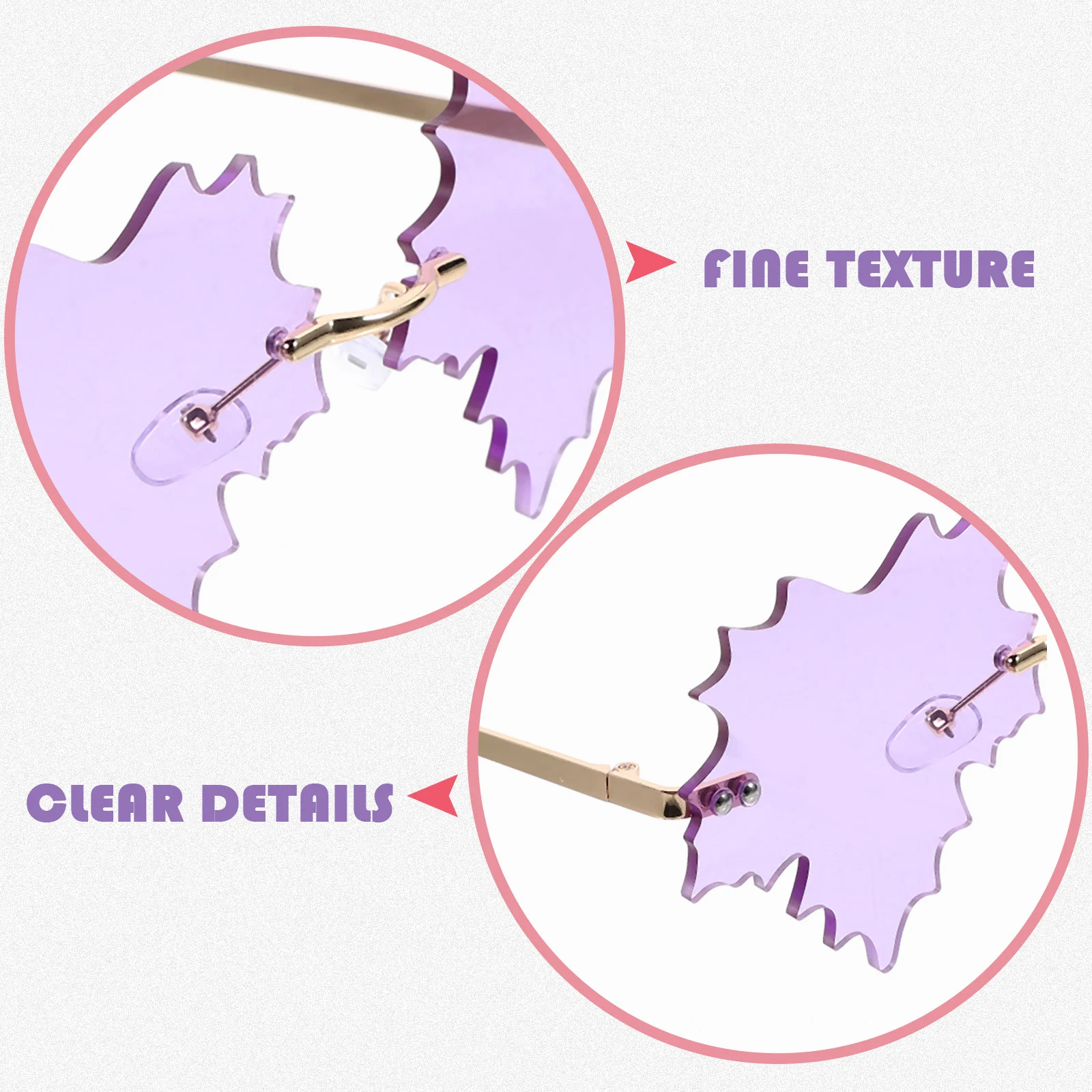 

Lightweight Leaf Rimless Sunglasses Unique Frameless Party Glasses Rave Sunglasses Women Festival Accessories