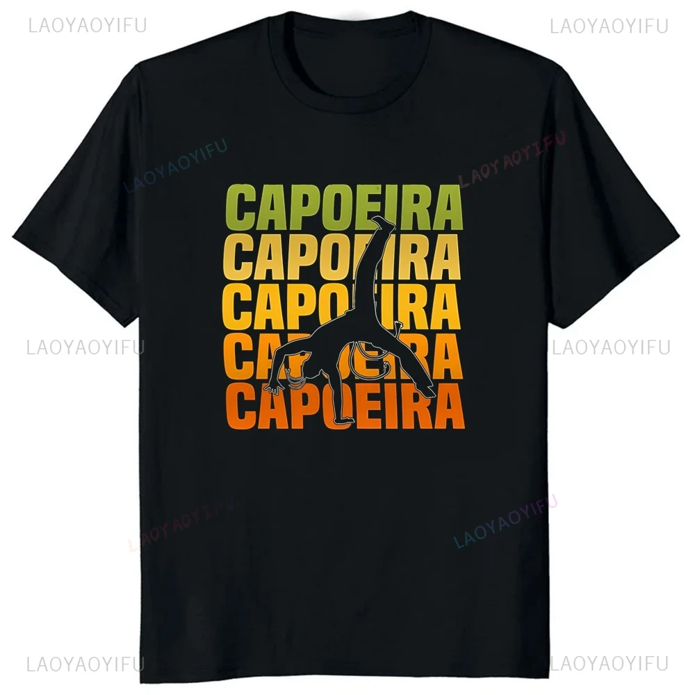 Brazilian War Dance Printed T-shirt Top Vintage Capoeira Summer Trend Harajuku Short Sleeve Unisex Shirt Pattern Large T-shirt