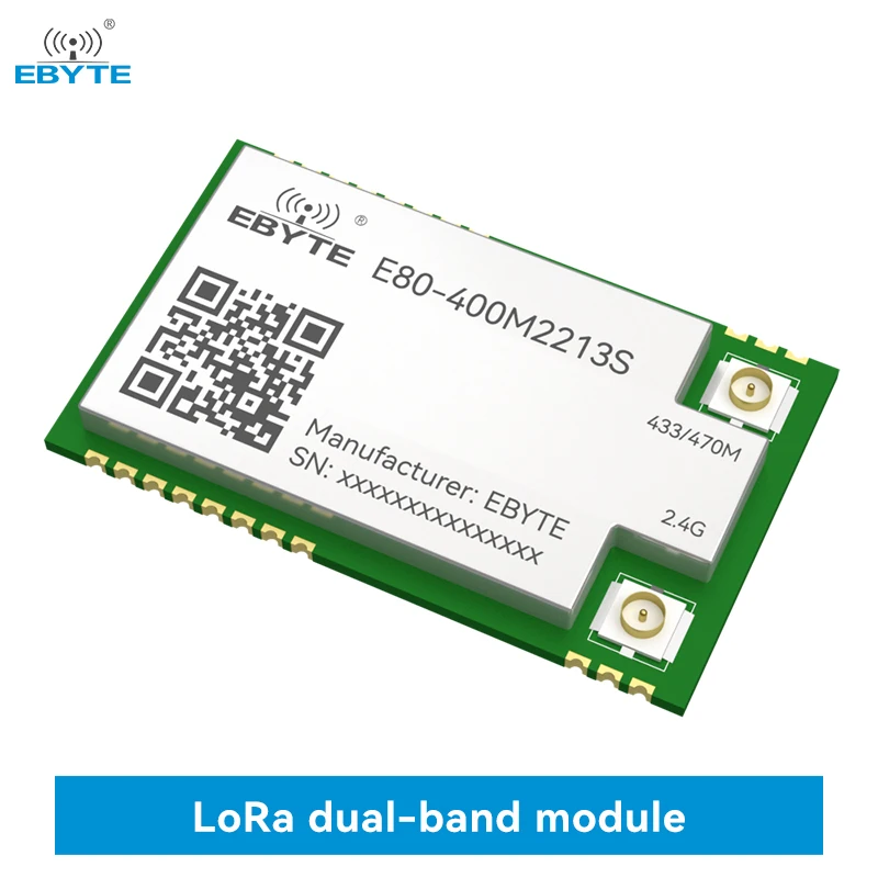 

LR1121 LoRa Wireless Module Dual-Band Sub-G 433/868/915/2.4G SMD TCXO EBYTE E80-400M/900M2213S Stamp Hole SPI RF Module
