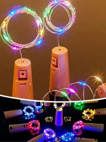 1/2/5PCS Wine Bottle Fairy Lights With Cork Battery-powered LED String Lamp For Garland Christmas Party Wedding Decorations