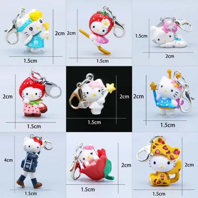 1pc Kawaii Hello Kitty Kuromi My Melody New Keychain Cartoon Sanrios Figure Doll Phone Chain Girls Pendant Party Decor Gifts Toy