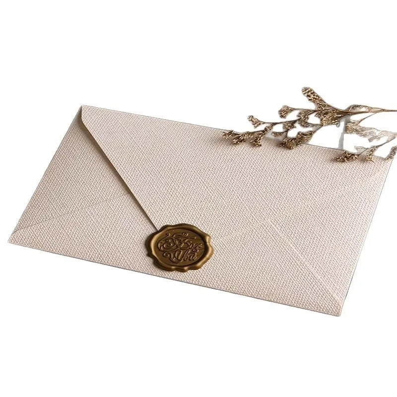 Custom. Custom Linen Envelope Letter Art Paper Retro High Sense Sealing Wax Postcard Handwriting Blessing Han Letter