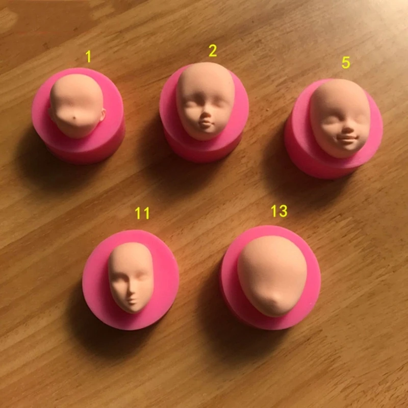 3D Soft Clay Mold Dolls Face Silicone Mold Cake Decorating Candy Molds