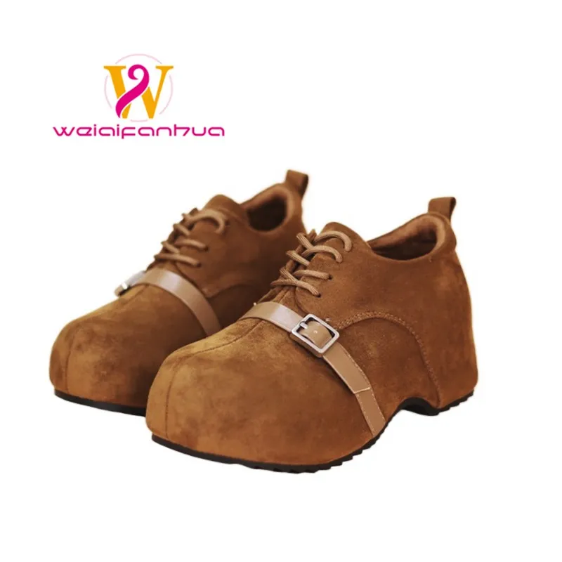 

Women's Thick-soled Genuine Leather Shoes with Elevated Insoles, 2026 New Style Retro Casual Athletic Footwear for Women