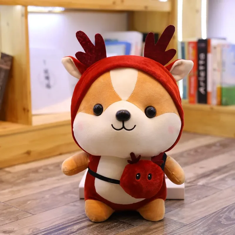 Kids Birthday Present Gift for Christmas Valentine 25cm Dinosaur Corgi Dog Stuffed Soft Plush Toy Cute Squirrel Shiba Inu Animal