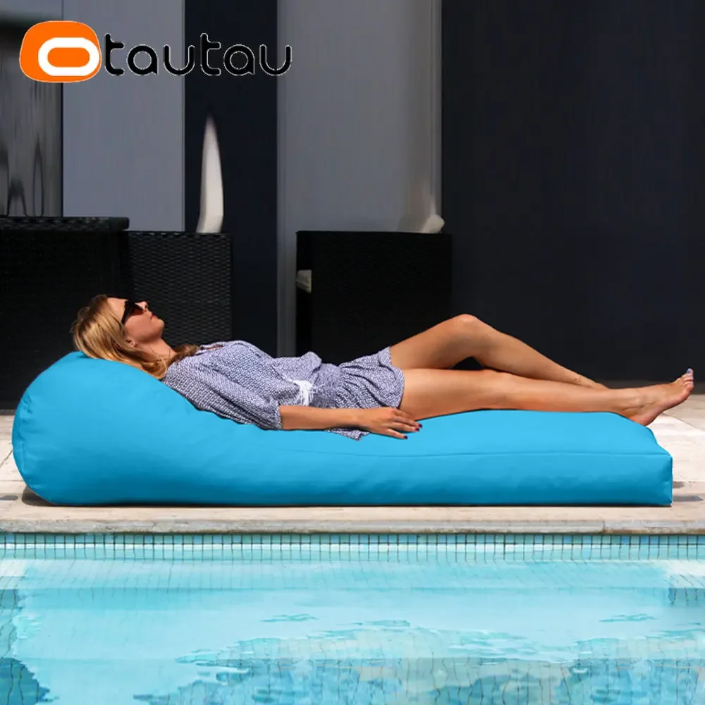 OTAUTAU 2-miejscowy zewnętrzny worek fasoli Pokrowiec na pufę Bez wypełniacza Wodoodporny Plaża Ogród Obóz Szezlong Sofa Łóżko Basen Puff Sac