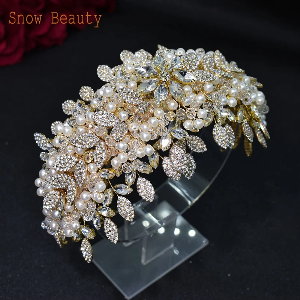 DZ065 Gorgeous Bridal Jewelry Sets Baroque Headband Bride Tiaras and Crowns Earring Fashion Wedding Jewelry Sets Accessories