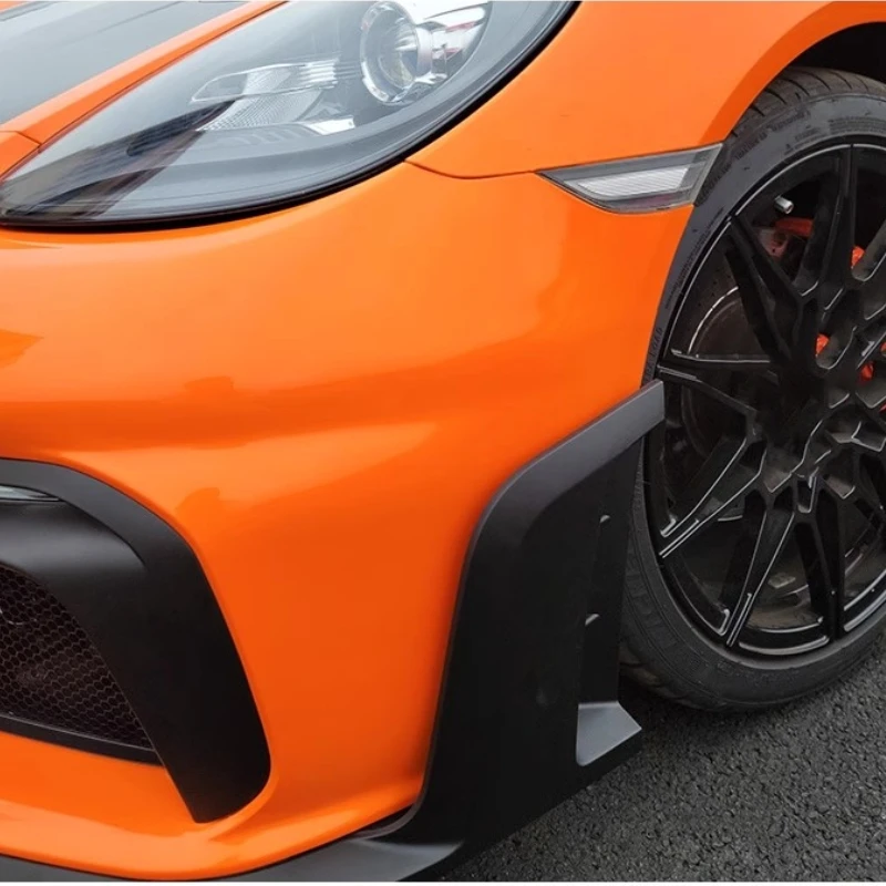 PP Material Front Lip for Porsche Cayman 718 Upgraded GT4 GT4RS Spyder New Style Front Shovel Body Kit Car Accessories