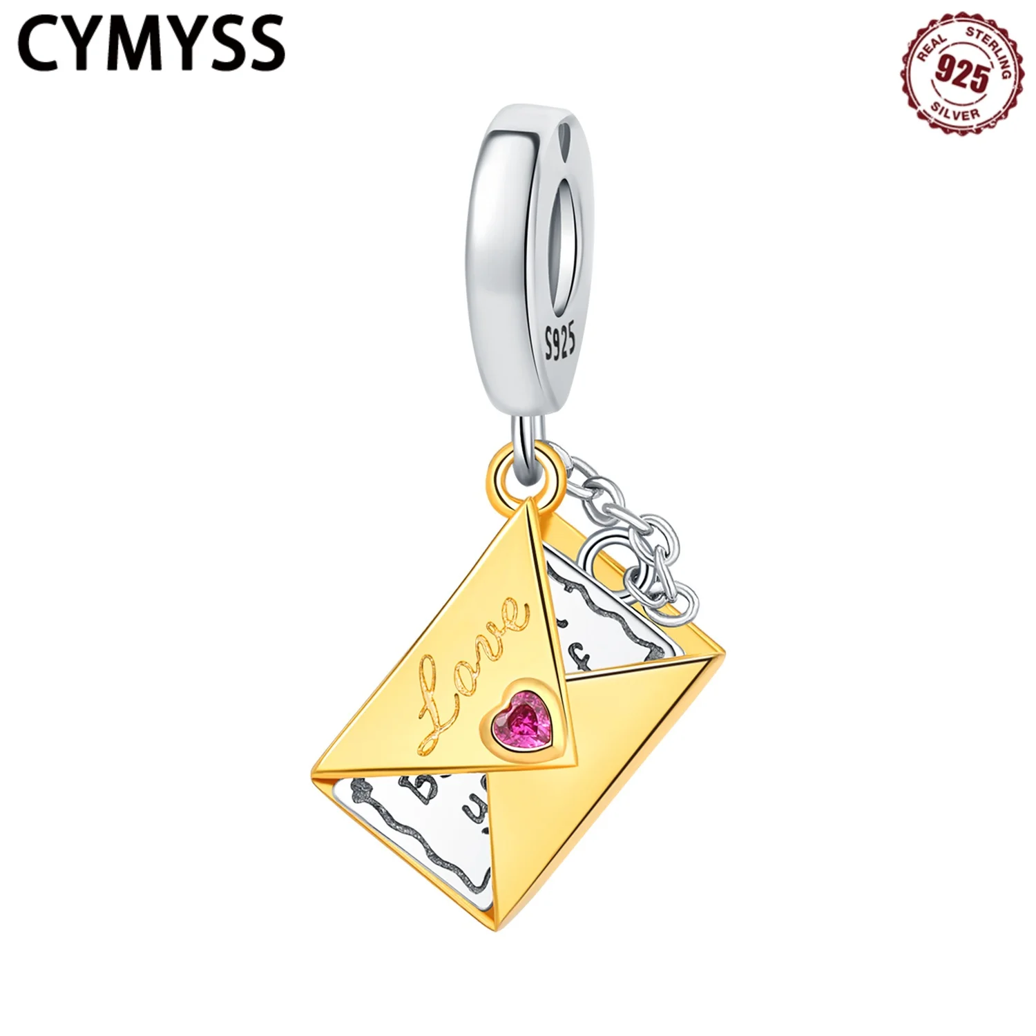 

CYMYSS 2025 New 925 Sterling Silver 18K Gold Plated Envelope Pendant Women's Pendant Birthday Party Fine Jewellery Gifts