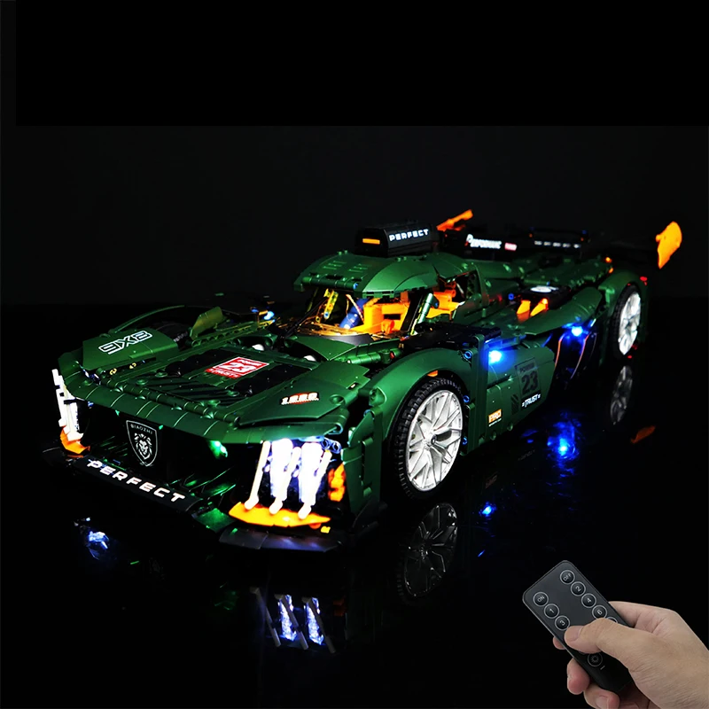 Kit luce LED RC fai da te per LEGO 10616 Peugeot 9 x8 hybrid supercar (solo luce a LED, senza modello di blocchi)