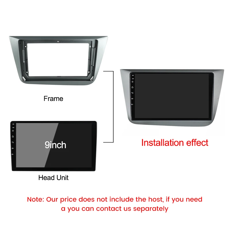 Рамка для автомагнитолы, 9 дюймов, для сиденья ALTEA 2004-2015, комплект для крепления приборной панели, стерео, GPS, DVD-плеер