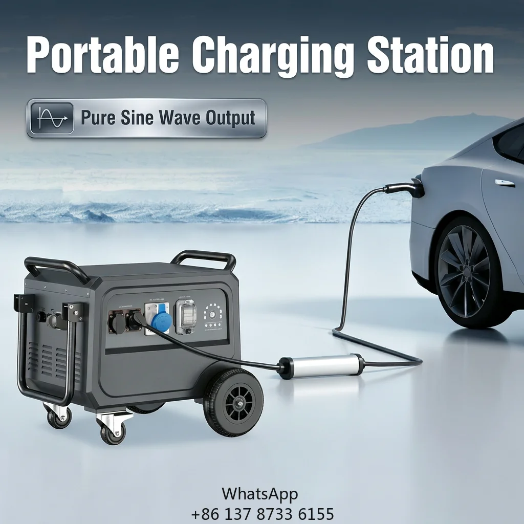 EONDRIVE New 5.12kWh 5kW Portable EV Charging Station With LiFePO4 Battery IP54 Protection Emergency Power Supply Pure Sine Wave