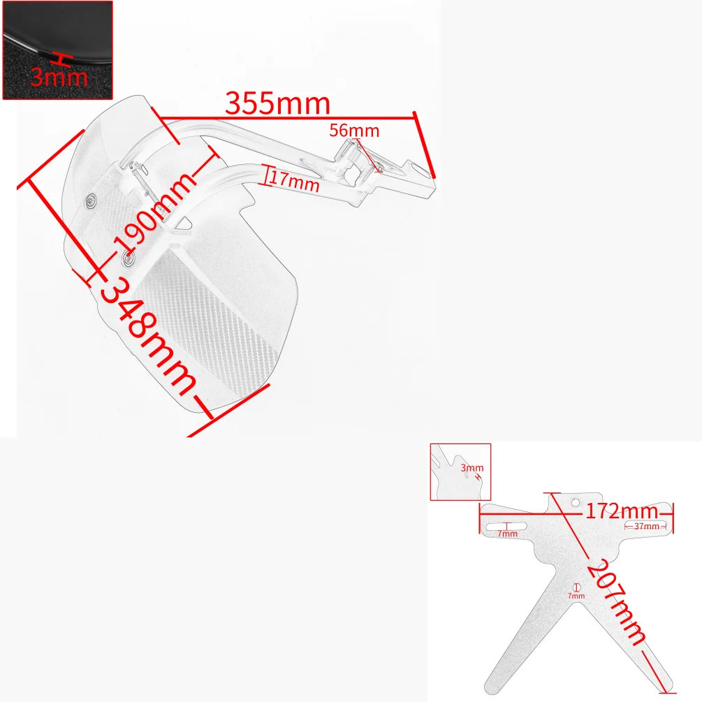 G310GS G310R Rear Fender For BMW G310 GS R 2017-2024 Motorcycle Wheel Hugger Mudguard Splash Guard Licese Plate Bracket Holder