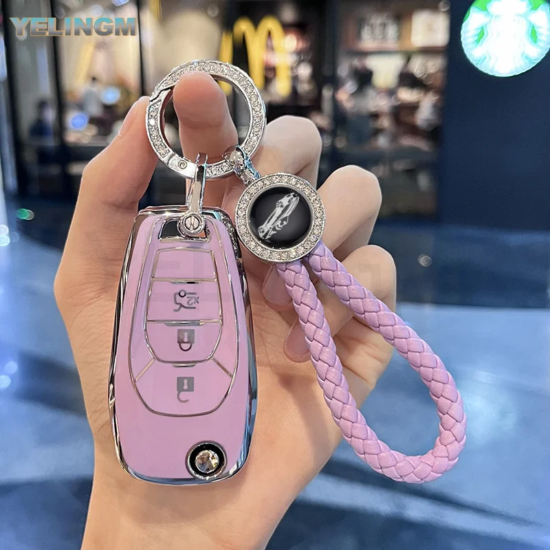 Nueva Funda de TPU para Llave de Coche con Control Remoto para Chevrolet Cruze, Trax, LS Badge, Spark, Sonic, Aveo, Tracker, Onix, RS, Trailblazer, Accesorios para Llaves