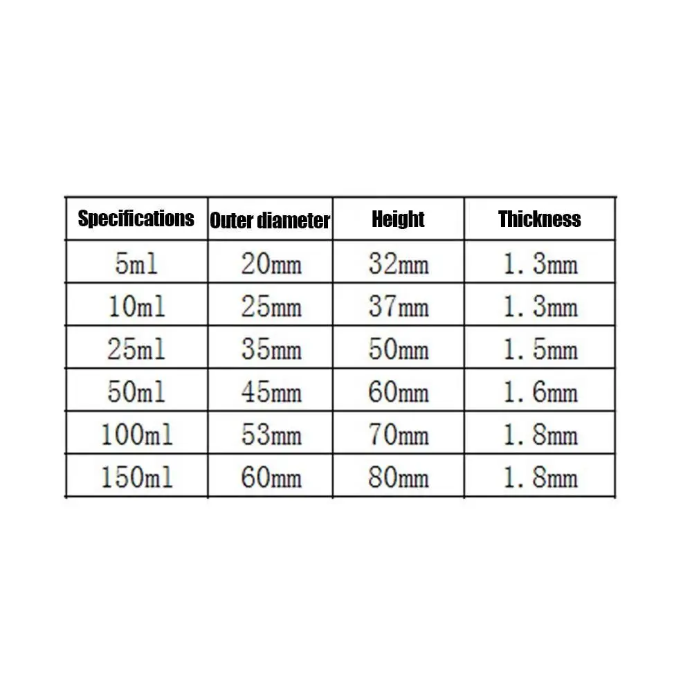 Verdickter Lippenstift-Heizbecher, 10 ml, 25 ml, 50 ml, 100 ml, 150 ml, schwere Glasbecher mit niedriger Form, DIY handgefertigter Lippenbalsam