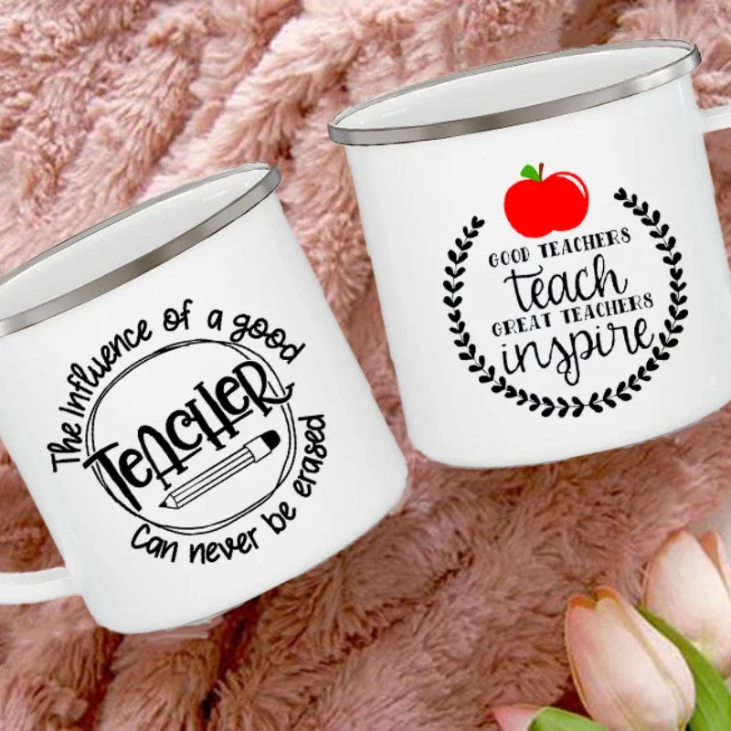 

Необычные кофейные чашки с надписью Love Inspire Φ, чашки для чая, воды, молока, эмалированная Кружка, школьная деталь