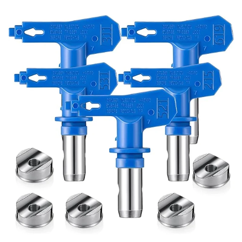 Spuittips Voor Airless Sproeier Omkeerbare Airless Verfspuit Mondstuk Tips Airless Verfpistolen Nozzles Set