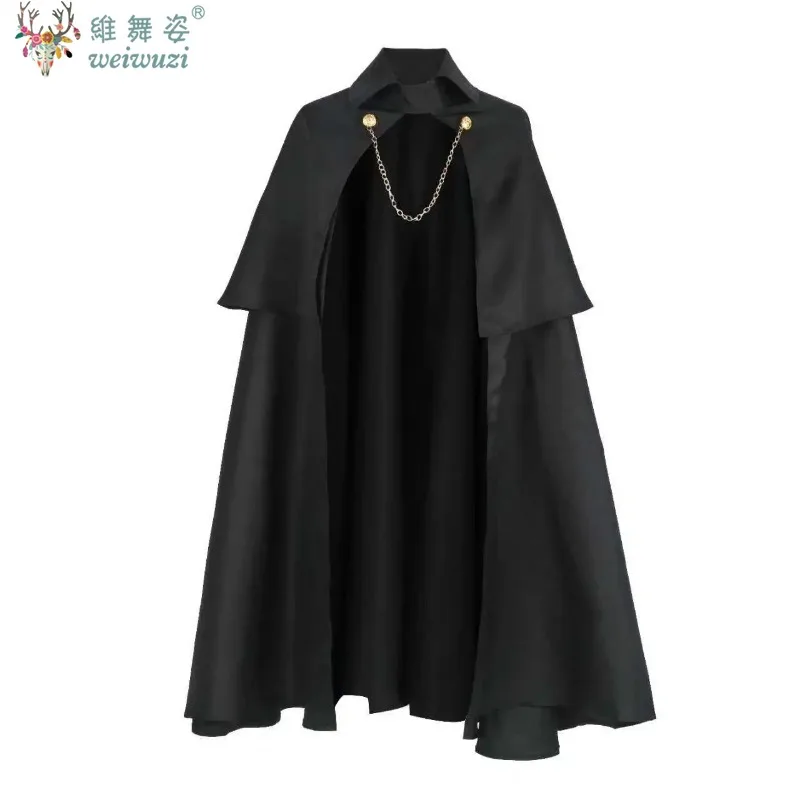 

Vintage Cosplay Costume Men Women Halloween Gothic Medieval Party Stage Punk Cosplay Military Black Knight Viking Pirate Cloak